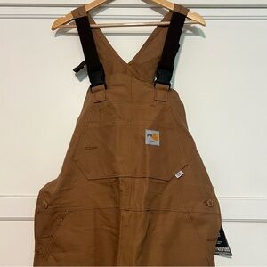 Carhartt Mens Flame-Resistant Unlined Duck Bib Overall 101627-211 Brown 38x34